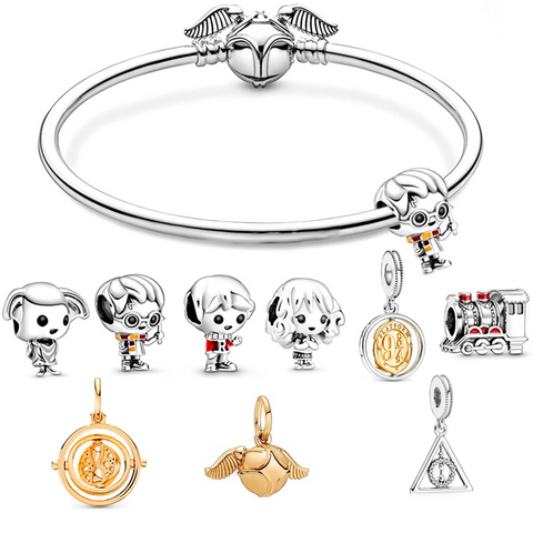 Harry Potter Charms y pulsera estilo Pandora con Bola de quidditch o Stitch